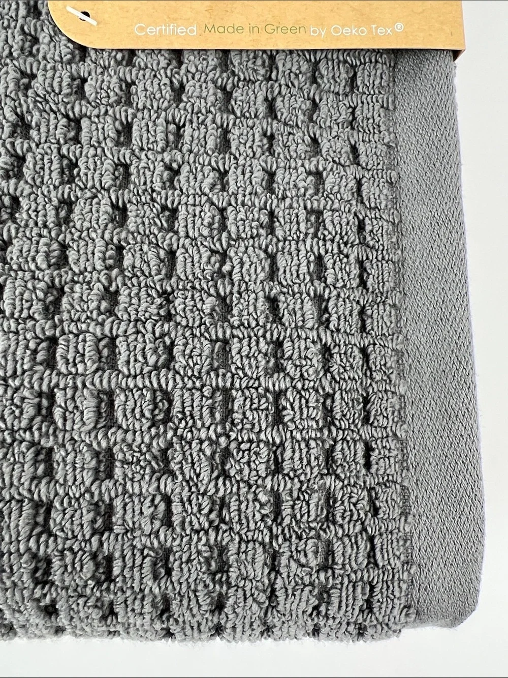 Ecoexistence Bath Towels Oversized Dark Gray Waffle Weave Soft Cotton 2 Pc NEW